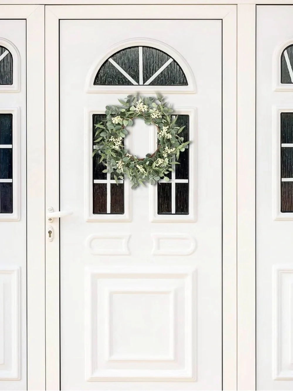 Green Eucalyptus and Cream Berry Wreath - Classic Home Décor